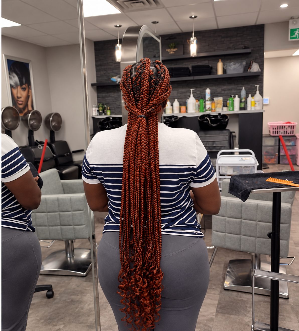 Box braids, pointes bouclées